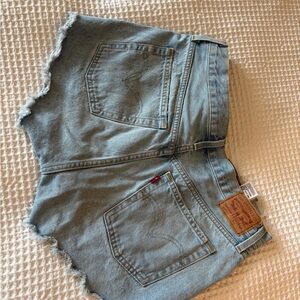 Levi's Light Blue High Waist Women Shorts